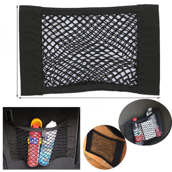 Car trunk storage bag net pocket double-layer vehicle mounted Velcro storage bag in car storage net