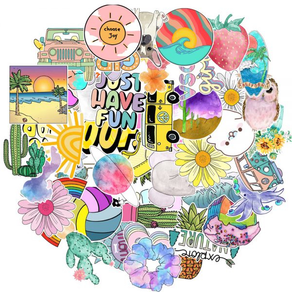 50 vsco graffiti stickers mobile phone trunk water cup skateboard motorcycle helmet decoration stickers waterproof wholesale