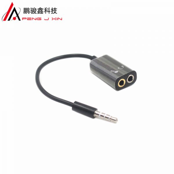 One in two 3.5mm couple cable mobile phone headset microphone audio cable two in one 3.5mm adapter cable