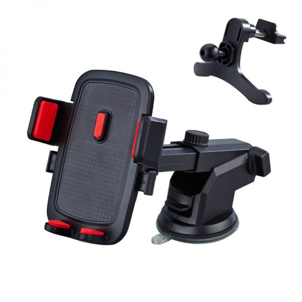Long pole automatic lock mobile phone bracket telescopic suction cup bracket automobile air outlet mobile phone bracket lazy live broadcast